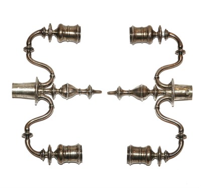 Lot 3303 - Pair of Silver Candle Insert Arms Total...
