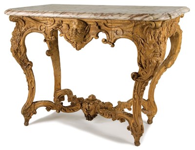 Lot 153 - Continental Rococo Walnut Console Possibly...