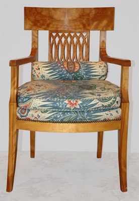 Lot 3426 - Four Biedermeier Style Fruitwood Open Armchairs