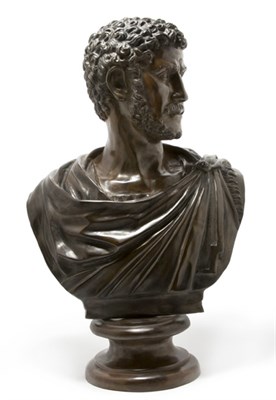 Lot 3493 - Bronzed Metal Bust of a Classical Figure...