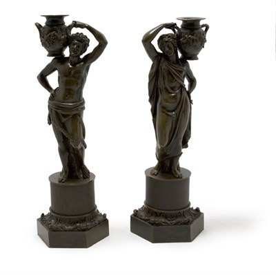 Lot 1315 - Pair of Neoclassical Style Bronze Figures of a...