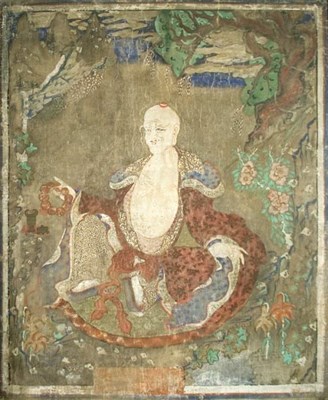 Lot 110 - Framed Chinese Painting of a Luohan Ming...