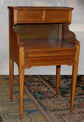 Lot 419 - Neoclassical Style Inlaid Walnut Two-Tier Desk...