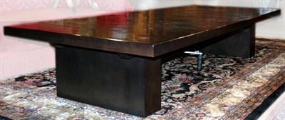 Lot 225 - Exotic Wood Telescoping Dining/Coffee Table...