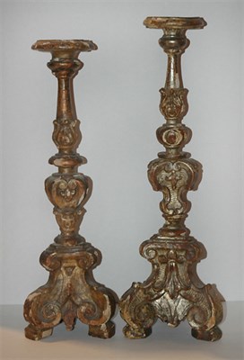 Lot 403 - Two Similar Italian Baroque Style Candlesticks...