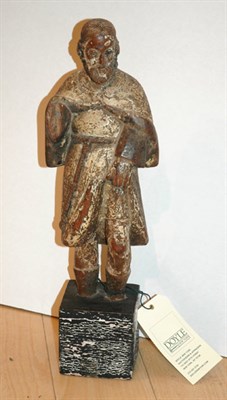 Lot 432 - Carved Wood Figure of a Saint Height 17 1/2...