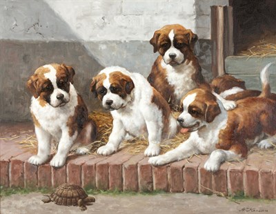 Lot 86 - Anton Karssen Dutch, b. 1945 Curious Pups...