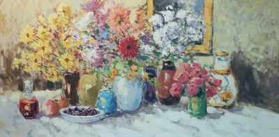 Lot 68 - Niek van der Plas Dutch, b. 1954 Still Life...