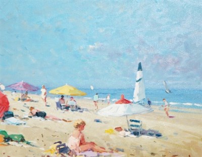 Lot 67 - Niek van der Plas Dutch, b. 1954 Beach Scene...