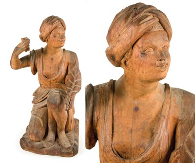 Lot 2227 - Carved Pine Cigar Store Indian 19th Century...