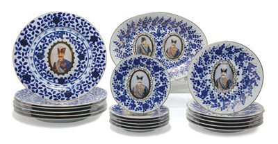 Lot 1306 - Assembled Set of Continental Porcelain Plates...