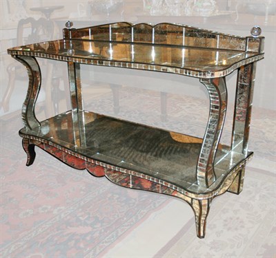 Lot 240 - Mirrored Two-Tier Console Height 36 inches,...
