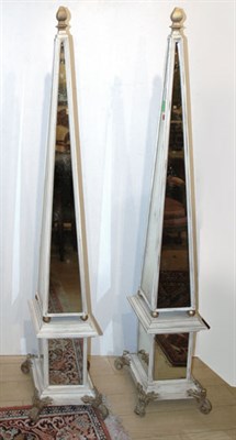 Lot 3476 - Pair of Neoclassical Style Mirrored Obelisks...