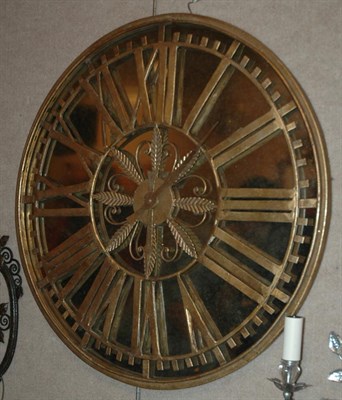 Lot 336 - Gold Painted Mirrored Dial Circular Clock...