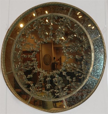 Lot 256 - Gilt-Metal Leaf Decorated Mirror Diameter 35...