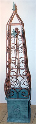 Lot 3490 - Pair of Patinated-Metal Garden Trellises...