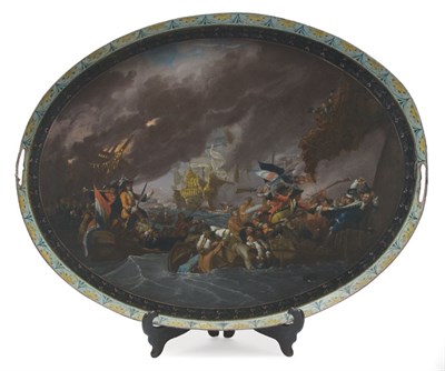 Lot 216 - George III Tole Painted Tea Tray Pontypool,...