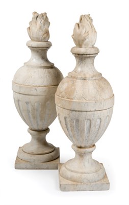 Lot 339 - Pair of Continental Neoclassical Marble Urns...