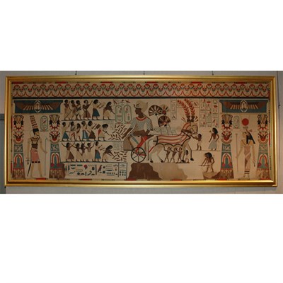 Lot 1444 - Framed Egyptian Revival Quilted Textile Panel...