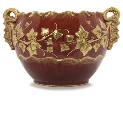 Lot 1397 - Pair of Sarreguemines Porcelain Jardinieres...