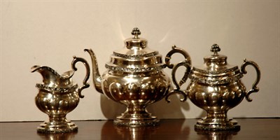 Lot 2255 - American Silver Three-Piece Tea Service Peter...