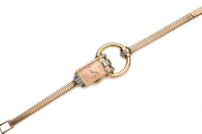 Lot 208 - Gold, Platinum and Diamond Wristwatch