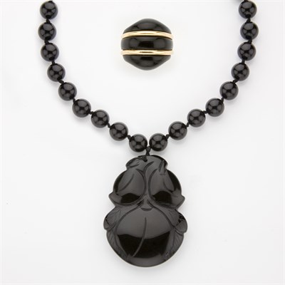 Lot 159 - Group of Black Onyx Jewelry