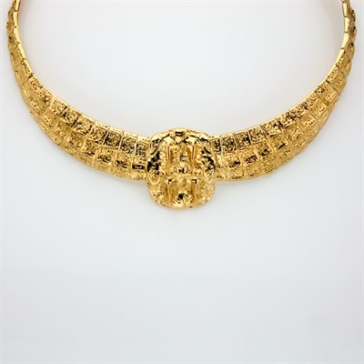 Lot 497 - Costume Yellow Metal Collar Necklace, Yves Saint Laurent