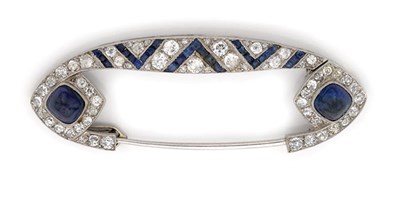 Lot 517 - Art Deco Sapphire and Diamond Brooch