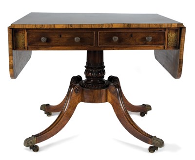 Lot 386 - Regency Brass Inlaid Rosewood Sofa Table Circa...