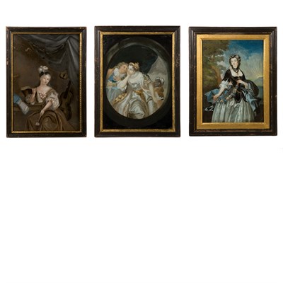 Lot 228 - Group of Framed Three Chinese Export Reverse...