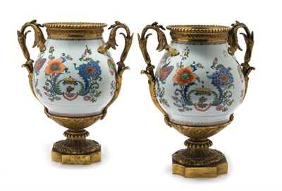 Lot 157 - Pair of Louis XVI Style Gilt-Bronze Mounted...