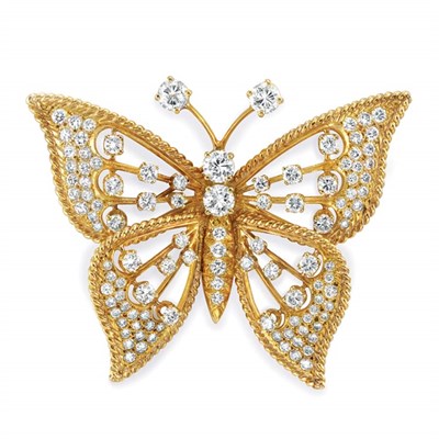 Lot 510 - Gold and Diamond Butterfly Brooch, Cellino