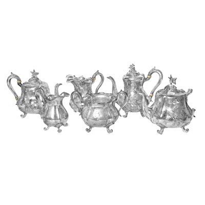 Lot 189 - Group of Victorian Silver Tea Articles Hunt &...