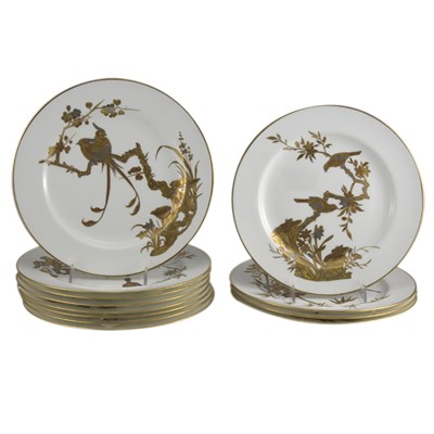 Lot 351 - Set of Twelve Mintons Art Nouveau Gilt and...