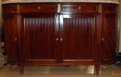 Lot 3150 - Louis XVI Style Marble Top Mahogany Side...