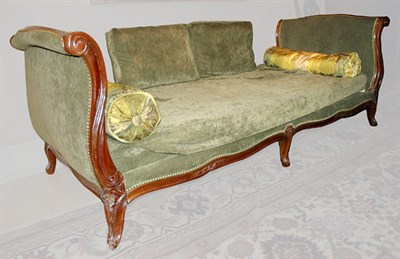 Lot 3132 - Louis XV Style Green Upholstered Daybed;...