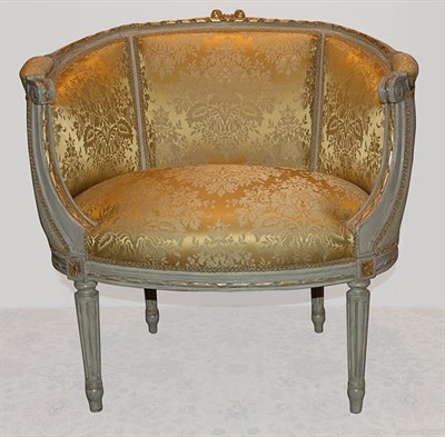 Lot 3431 - Pair of Louis XVI Style Painted Gondola Chairs;...