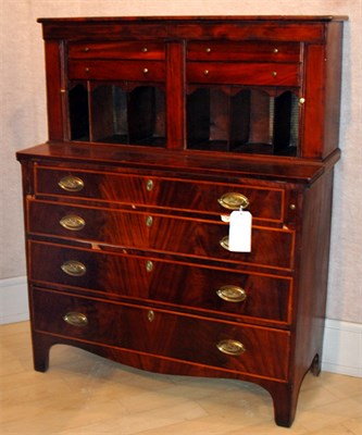 Lot 2332 - Federal Inlaid Mahogany Tambour Desk 19th...