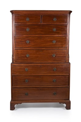 Lot 3481 - George III Style Mahogany Chest on Chest...
