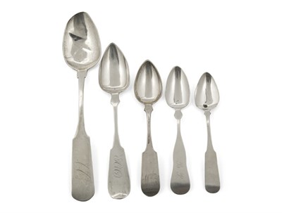 Lot 2258 - Group of Coin Silver Spoons In the Fiddle...