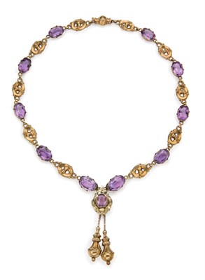 Lot 1 - Antique Gold and Amethyst Necklace