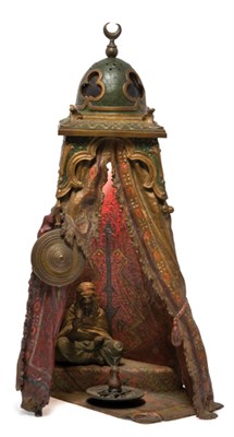 Lot 1290 - Bergman Cold Painted Bronze Orientalist Lamp...