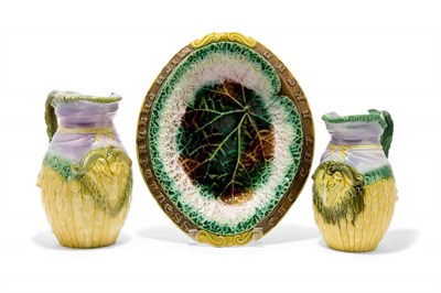 Lot 2143 - Matched Pair of Majolica Jugs Late 19th...