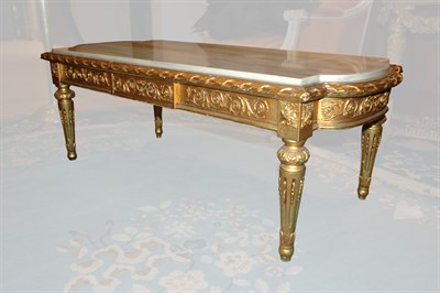 Lot 1392 - Louis XVI Style Gold Painted Low Table The...