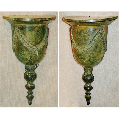 Lot 1416 - Pair of Louis XVI Style Verdigris...