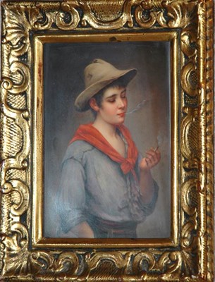 Lot 1136 - Framed Continental Painted Porcelain Plaque...
