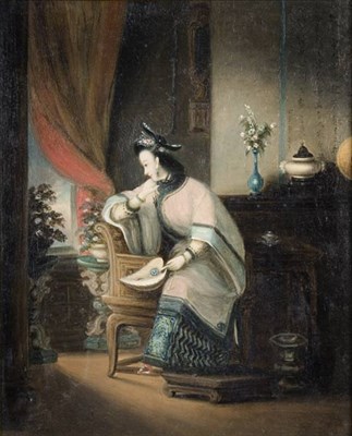 Lot 130 - China Trade Painting of a Woman 19th Century...