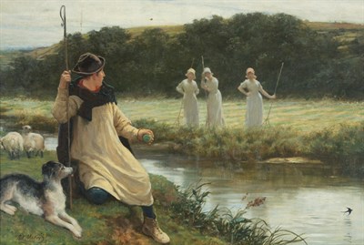 Lot 1019 - Philip Richard Morris English, 1833-1902 Young...