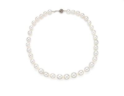 Lot 53 - Cultured Pearl Necklace with Diamond Ball Clasp